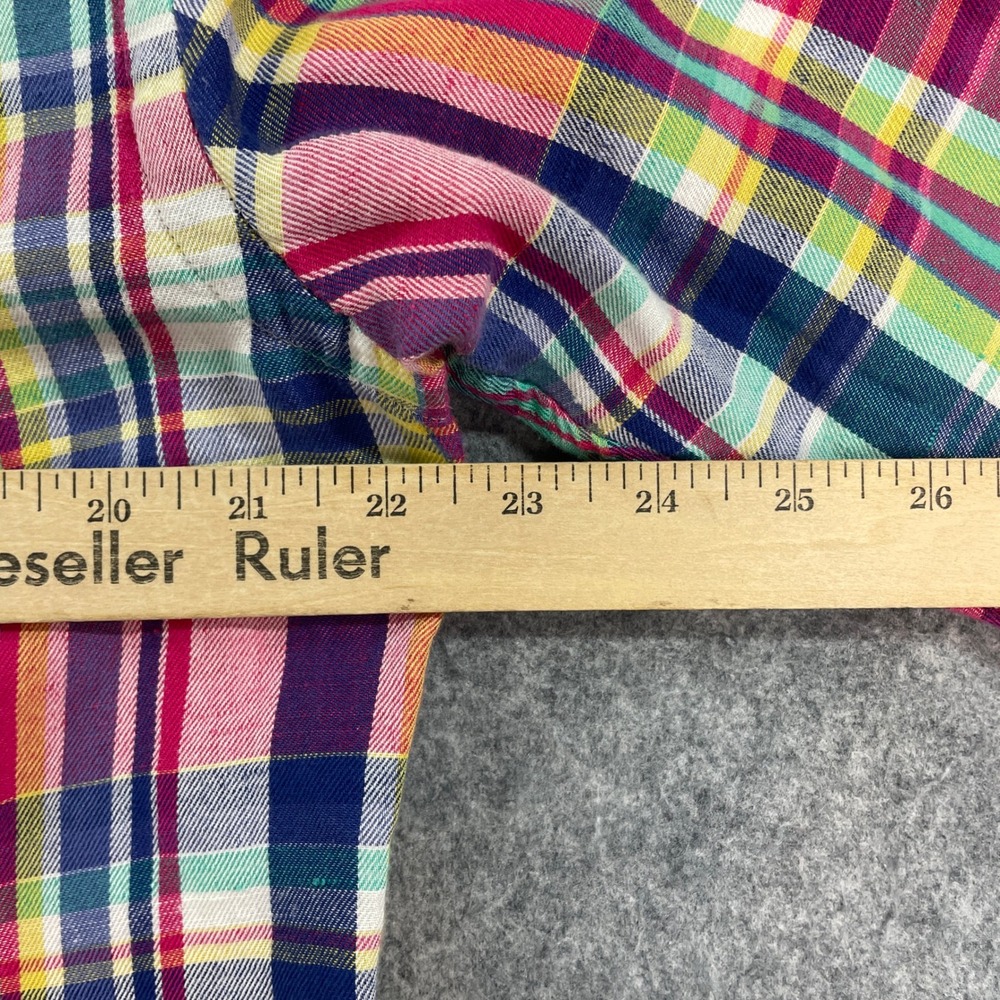 Polo Ralph Lauren Mens Shirt M Multi-Color Plaid Linen Blend Long Sleeve Classic - Picture 8 of 12